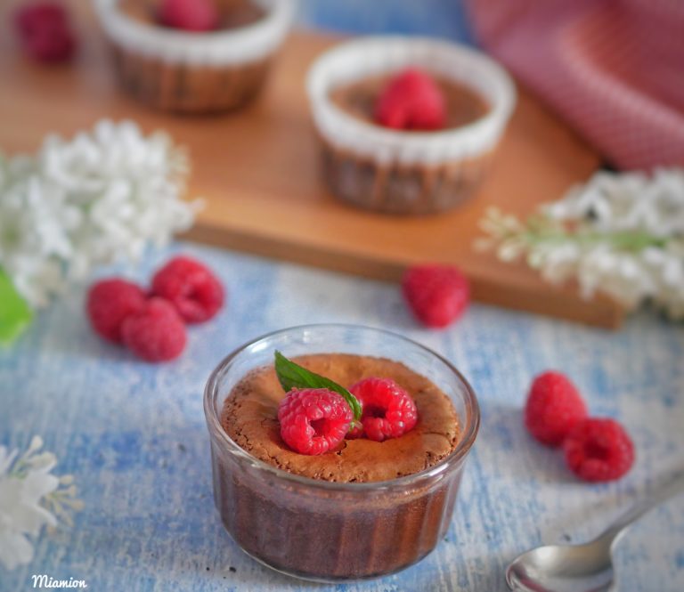 Moelleux au chocolat, cœur fondant aux framboises