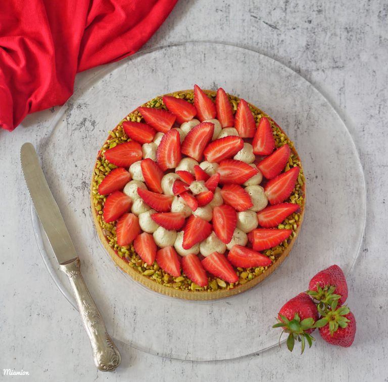 Tarte pistache fraises