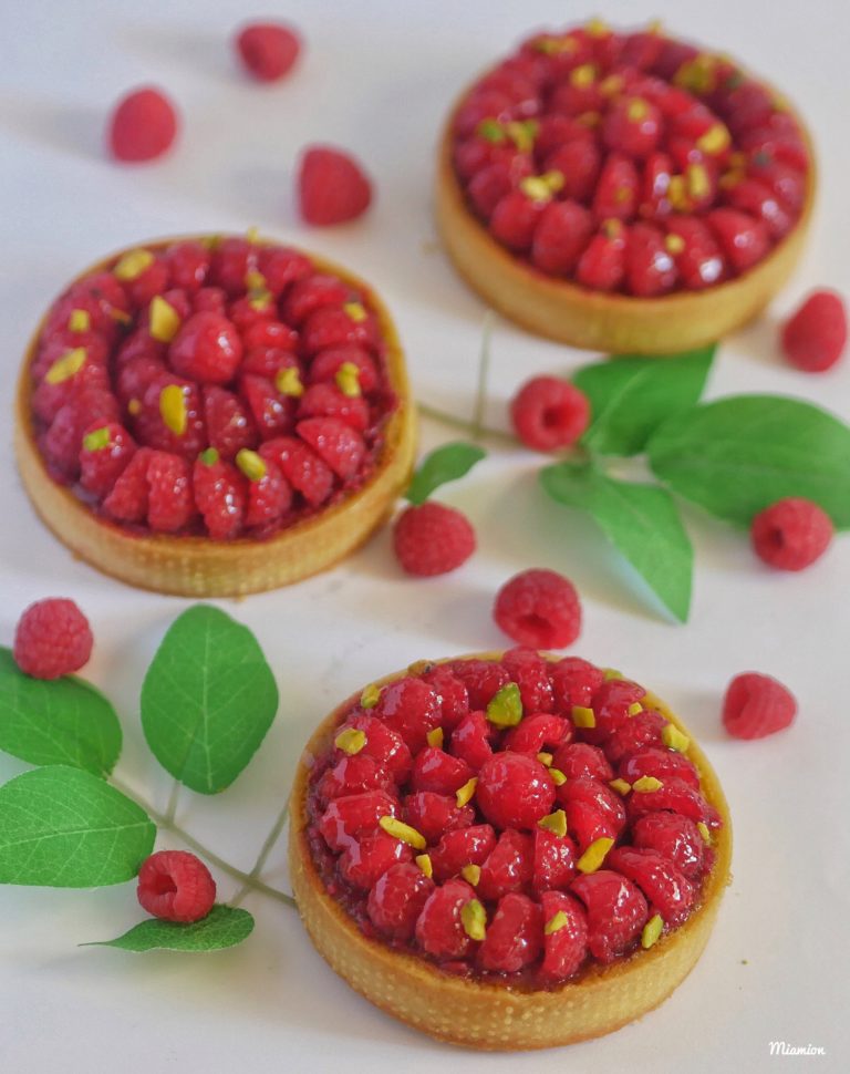 Tarte framboise pistache