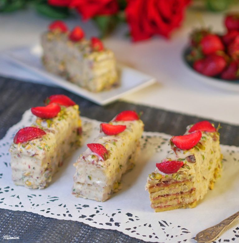 Gâteau fraises pistache